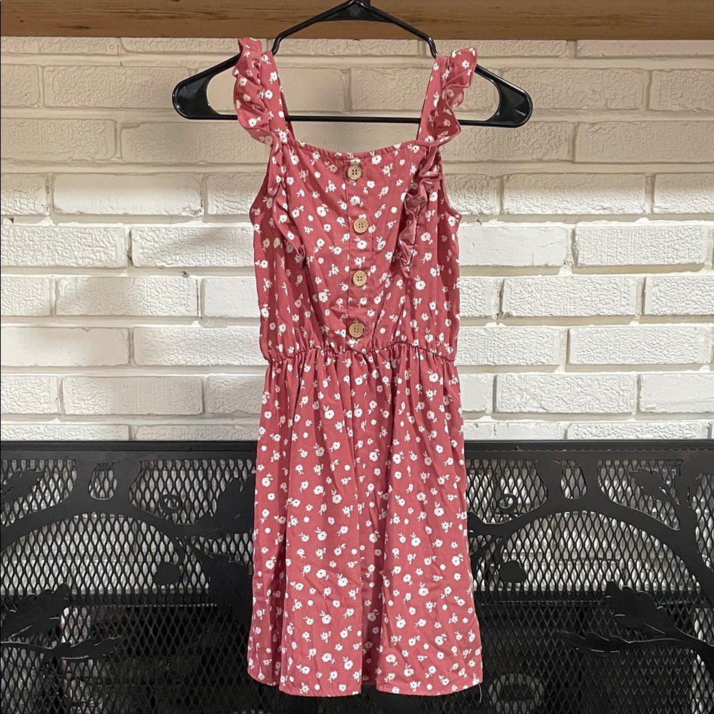 Charming Pink Floral Kids Dress